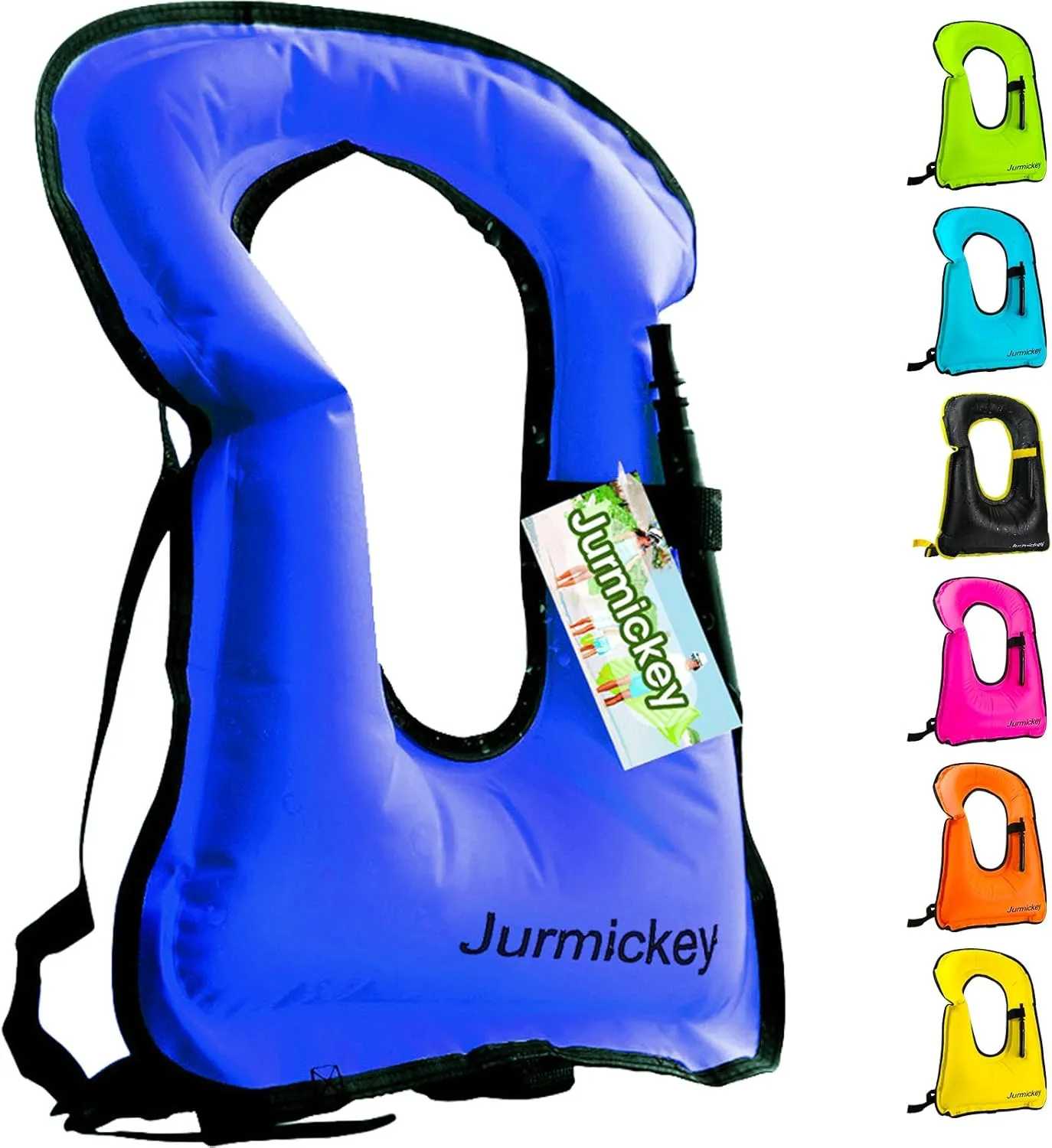 Inflatable Snorkel Vest Adults, Portable Snorkel Jacket, Buoyancy Vest for Snorkeling, Swimming, Kayaking, Boating, Safety Load Up to 220 Ibs
