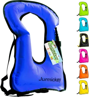 Inflatable Snorkel Vest Adults, Portable Snorkel Jacket, Buoyancy Vest for Snorkeling, Swimming, Kayaking, Boating, Safety Load Up to 220 Ibs