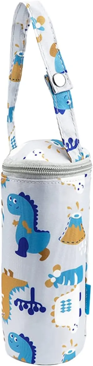 Insulated Baby Bottle Bags with Carrying Handle -Portable Travel Baby Feeding Bottle Bag to Keep Milk Warm Thermal Insulated Bottle Bag for Newborn Toddler (Grey)