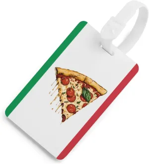 Italy Flag Italian Pizza Funny Luggage Tag Name ID Identify Suitcase Tags for Travel Bag Baggage Easy Identification