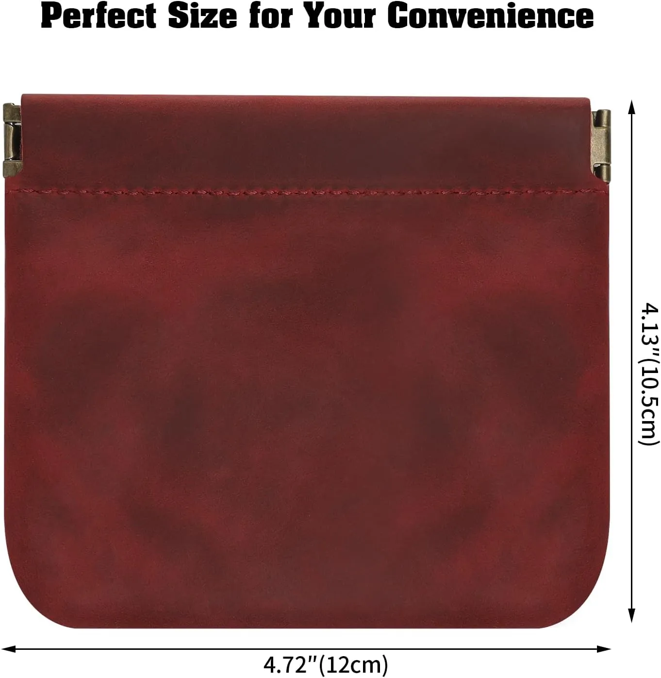 Jack&Chris Mini Coin Purse, Genuine Leather Small Coin Wallet, Leather Squeeze Coin Purse Pouch Change Holder For Men & Women, JC309