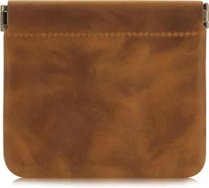 Jack&Chris Mini Coin Purse, Genuine Leather Small Coin Wallet, Leather Squeeze Coin Purse Pouch Change Holder For Men & Women, JC309