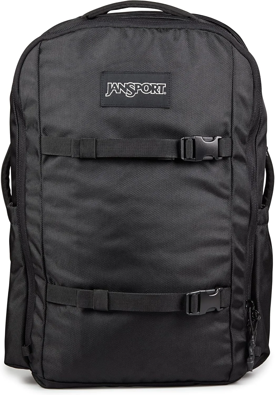 JanSport Venture Pack – Travel Pack With Large Main Compartment with Compression Straps, Dual Water Bottle Pockets, Padded Hip Belt & Luggage Trolley Pass-Through, Black