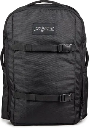 JanSport Venture Pack – Travel Pack With Large Main Compartment with Compression Straps, Dual Water Bottle Pockets, Padded Hip Belt & Luggage Trolley Pass-Through, Black
