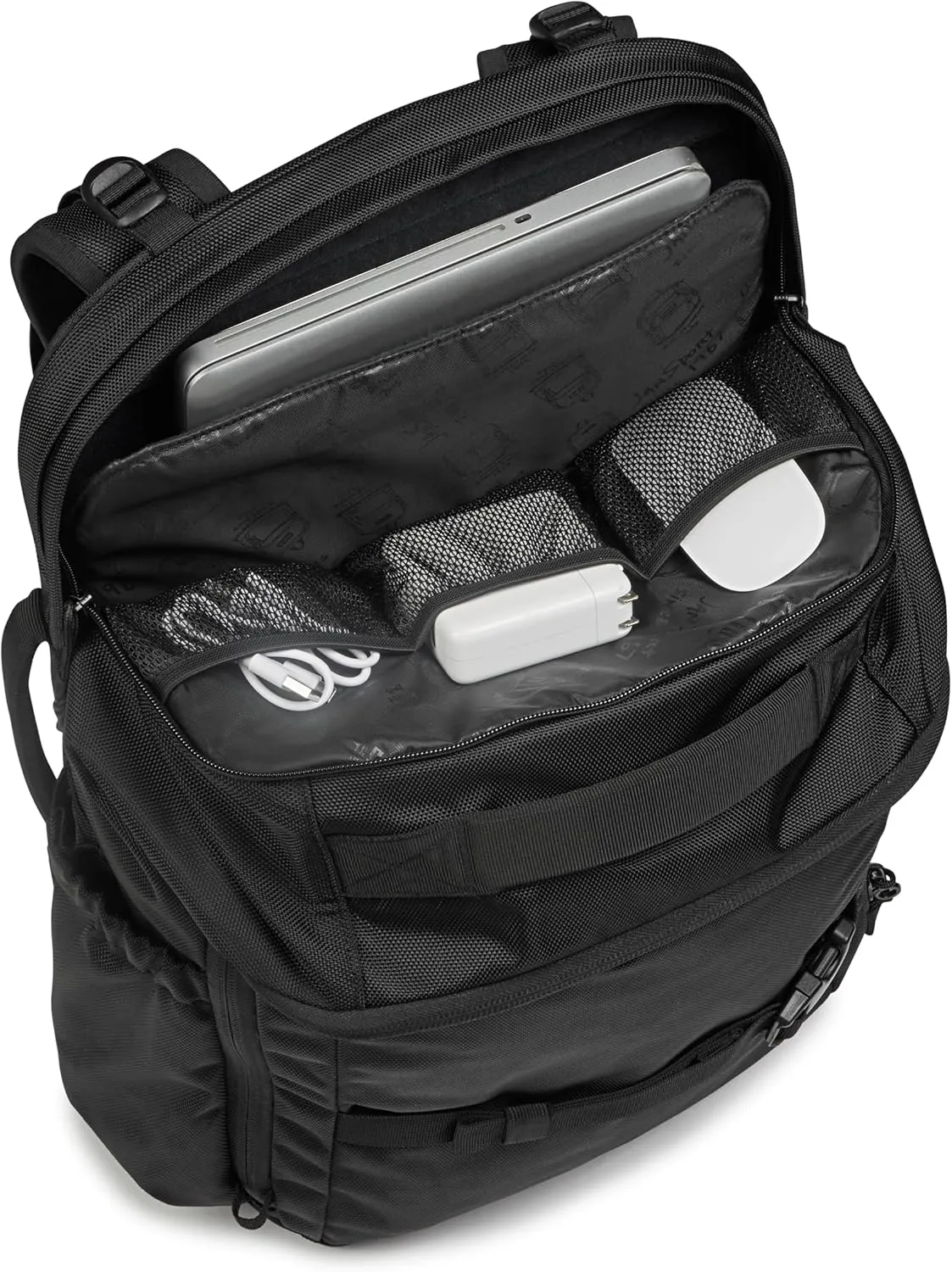 JanSport Venture Pack – Travel Pack With Large Main Compartment with Compression Straps, Dual Water Bottle Pockets, Padded Hip Belt & Luggage Trolley Pass-Through, Black