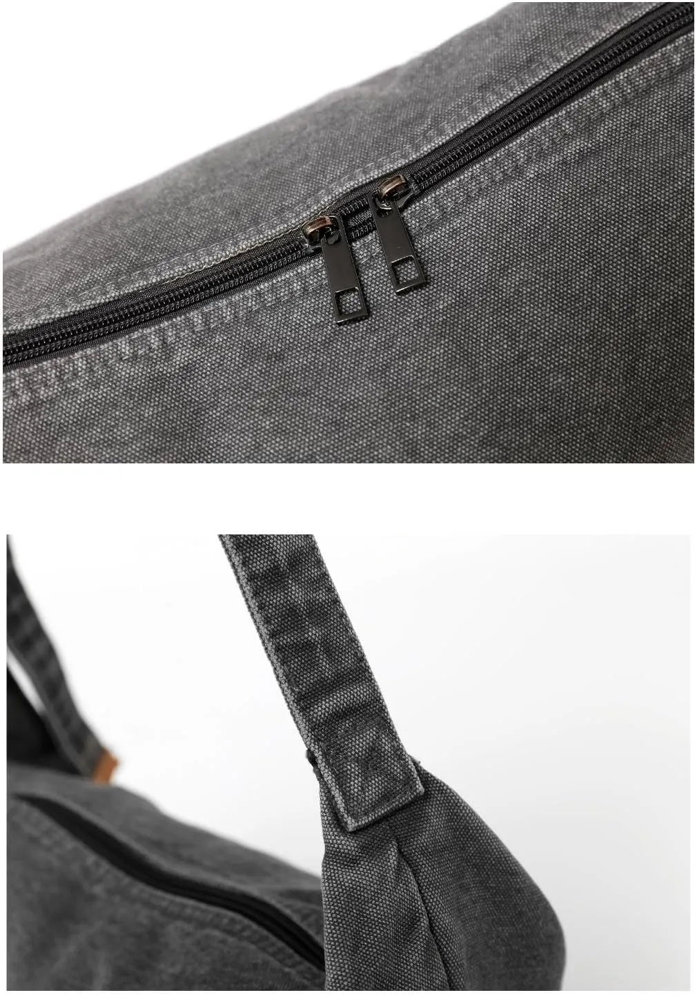 Jeelow Canvas Tote Shoulder Crescent Sling Bag Handbag Crossbody Bags Purse For Men & Women Zipper Pockets