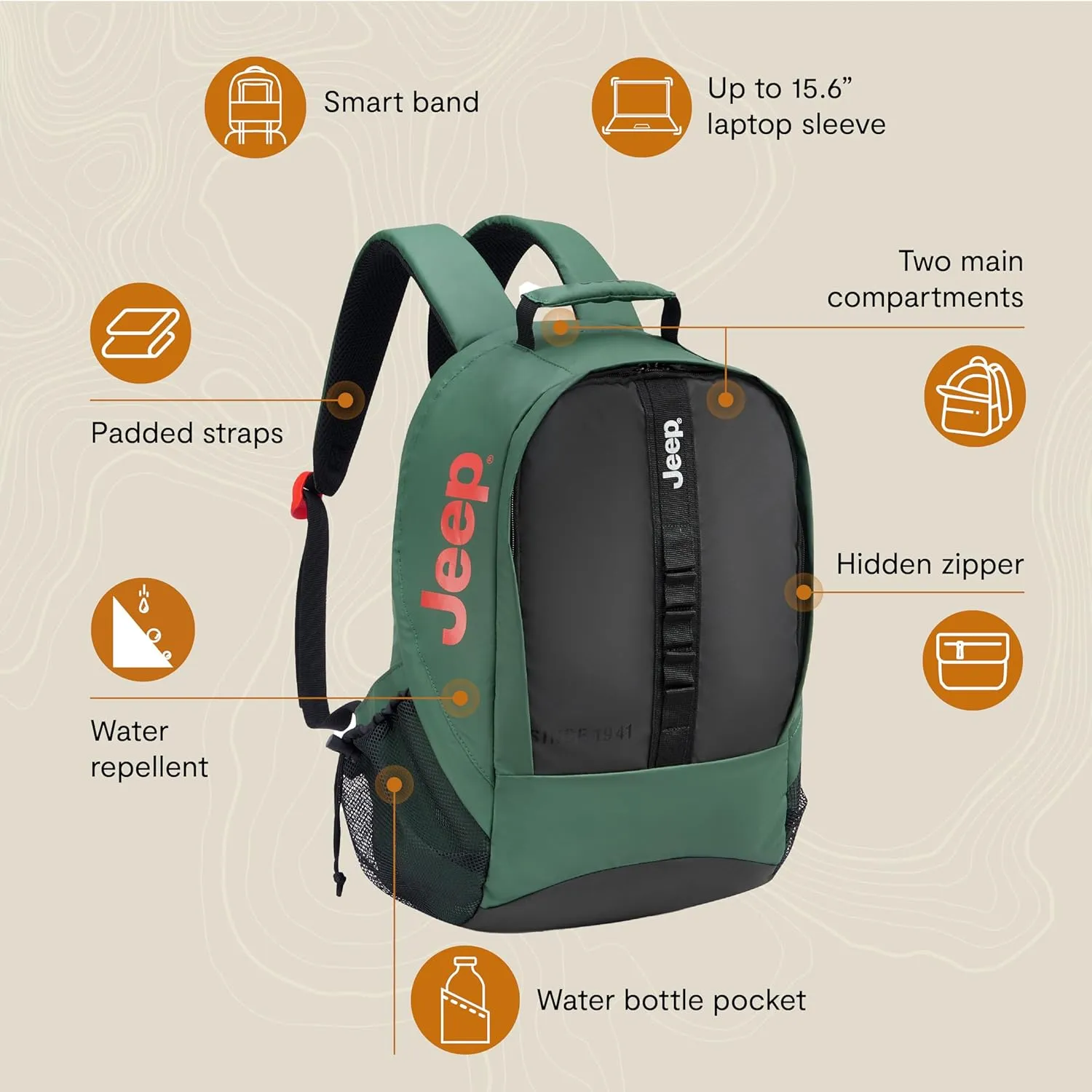 Jeep JS011B Laptop Travel Backpack