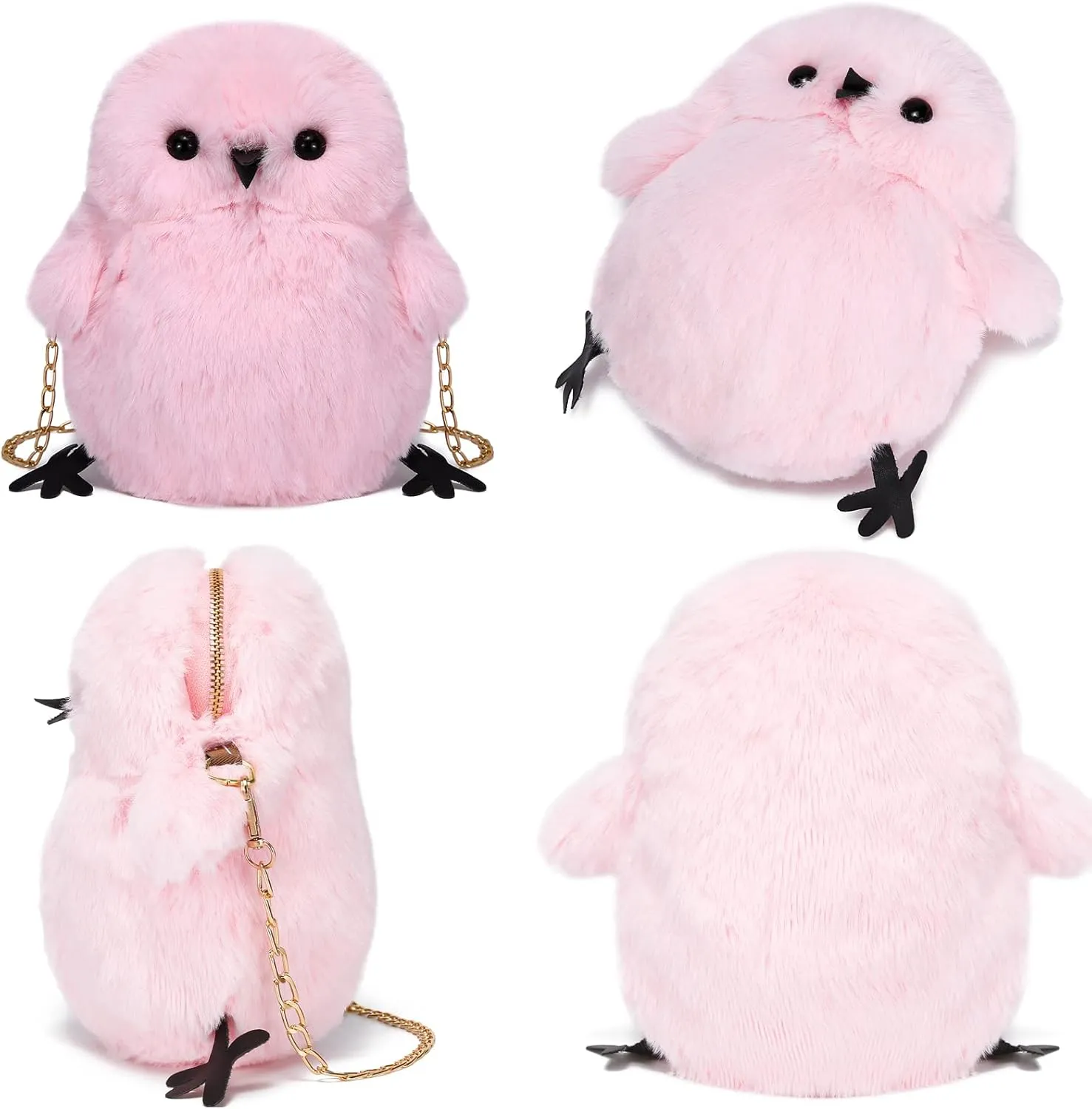 JHVYF Women Cute Plush Crossbody Bag Chic Small Shoulder Purse Cell Phone Wallet For Girls