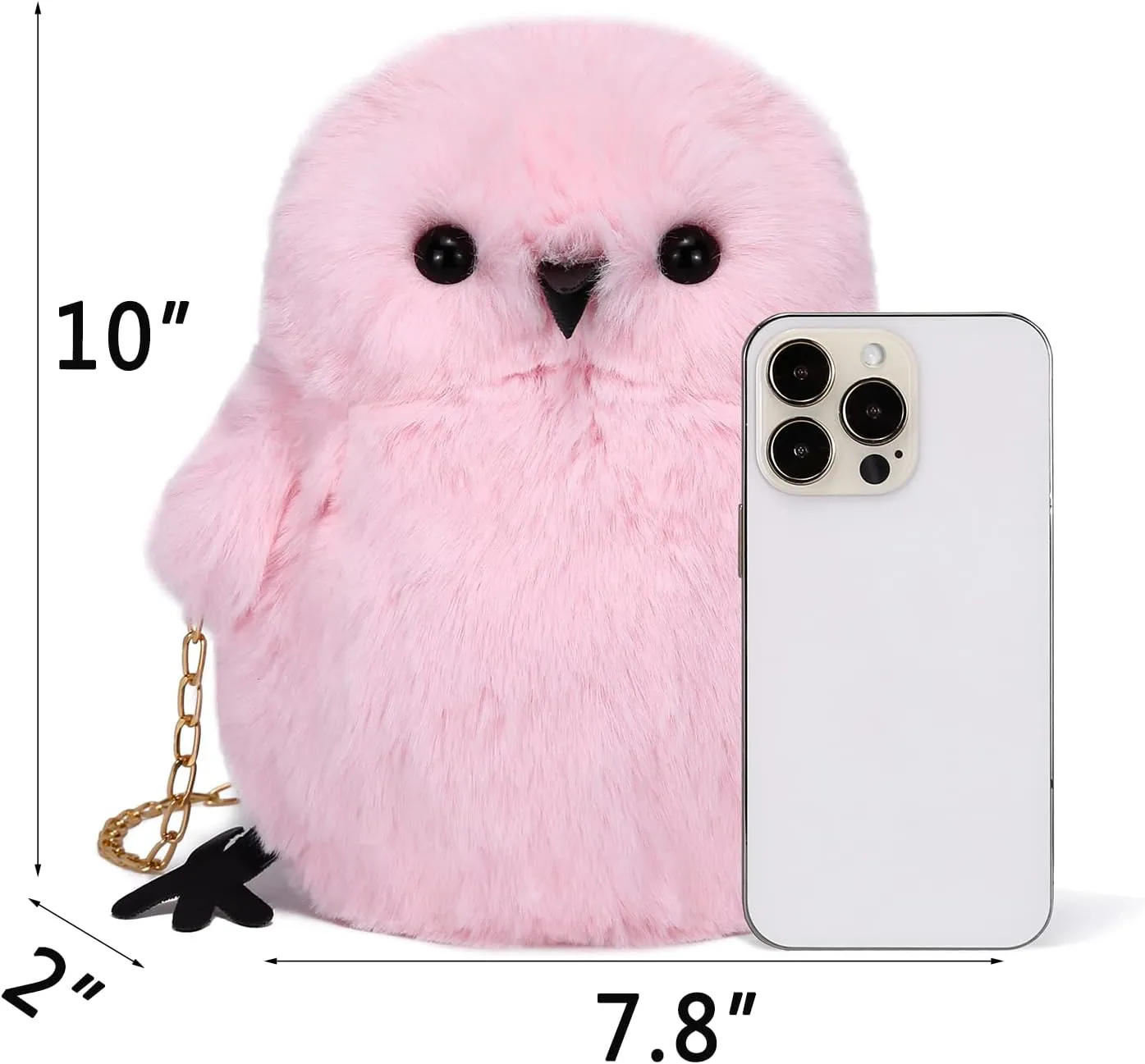 JHVYF Women Cute Plush Crossbody Bag Chic Small Shoulder Purse Cell Phone Wallet For Girls