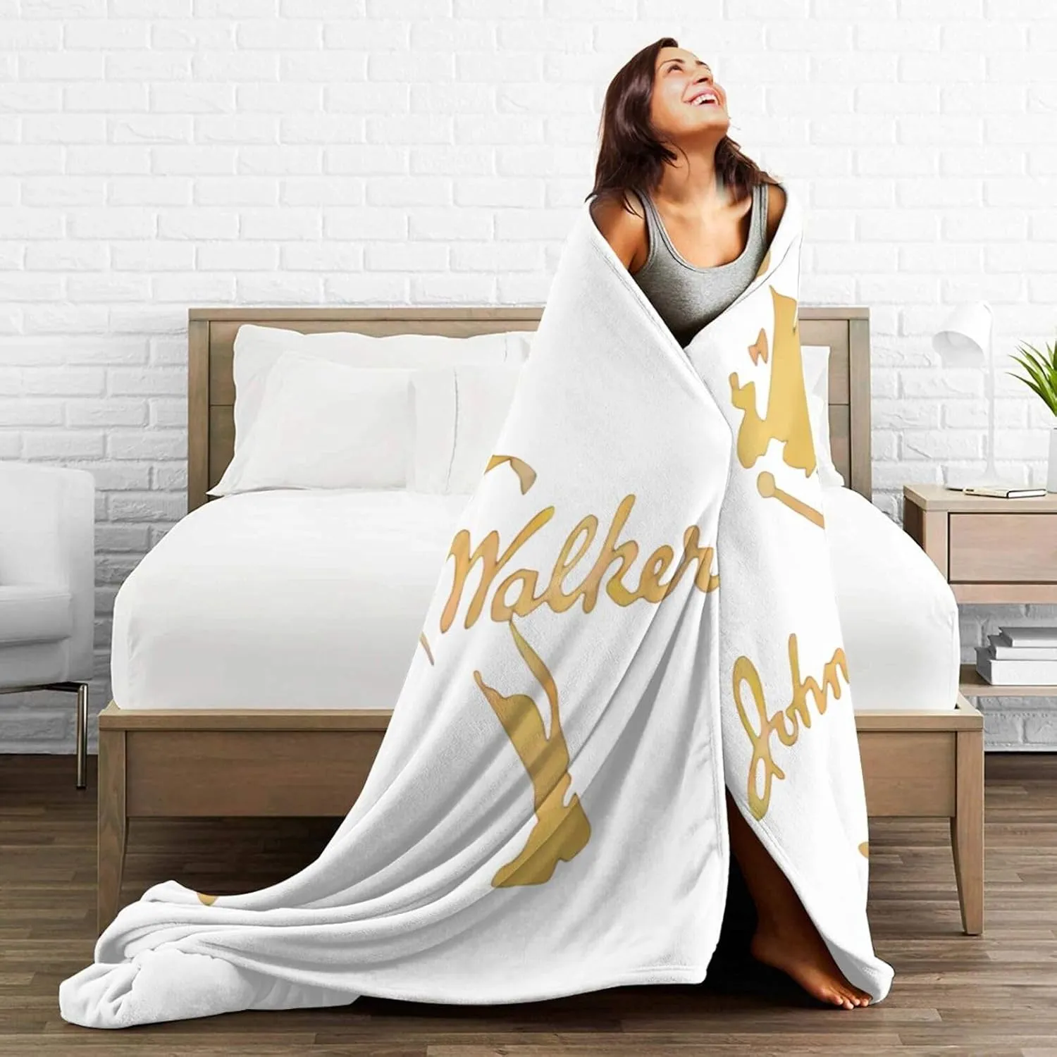 Johnnie Music and Walker Flannel Throw Blanket for Couch Bed Super Soft Air Conditioner Cozy Warm Blanket 80"x60"