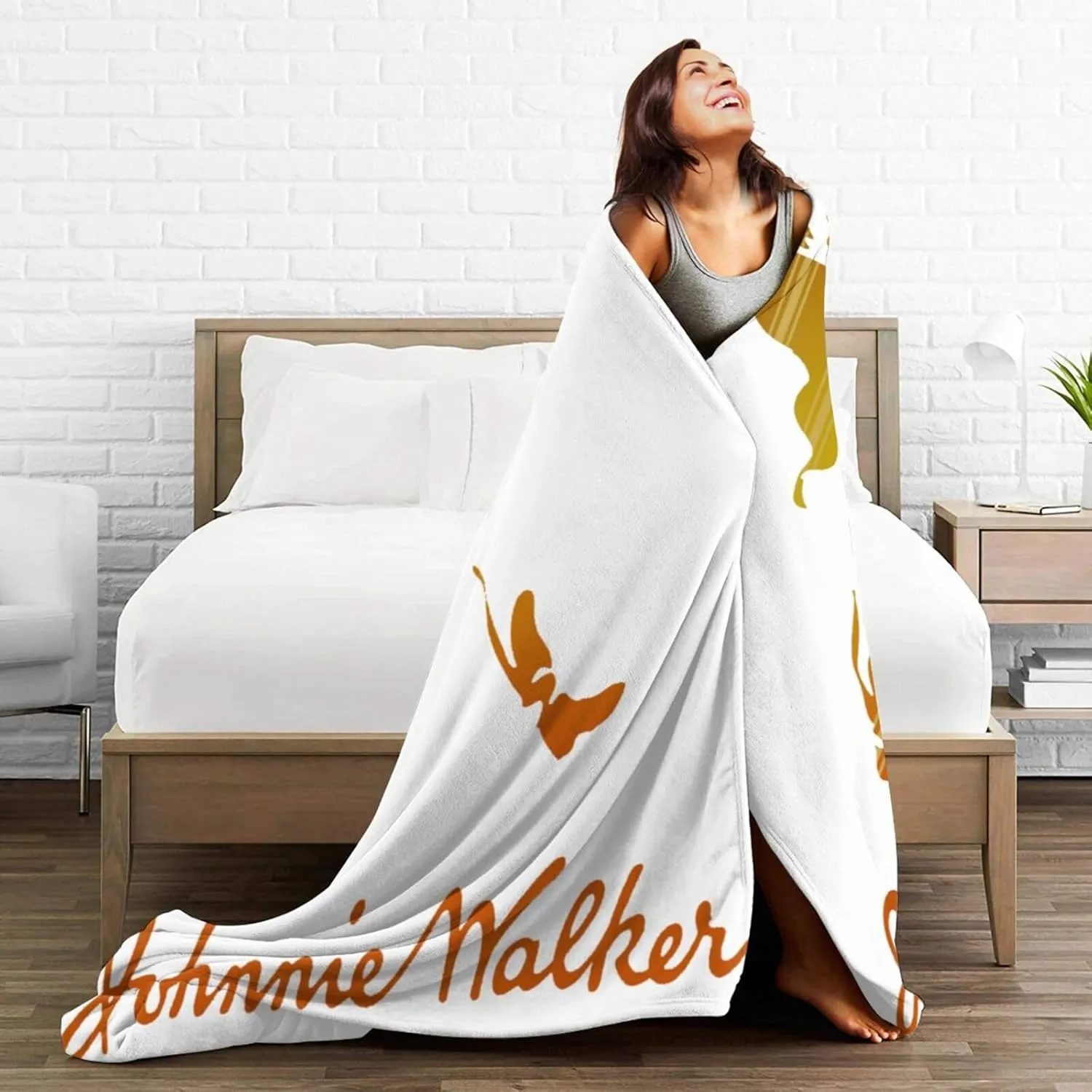 Johnnie Music and Walker Flannel Throw Blanket for Couch Bed Super Soft Air Conditioner Cozy Warm Blanket 80"x60"
