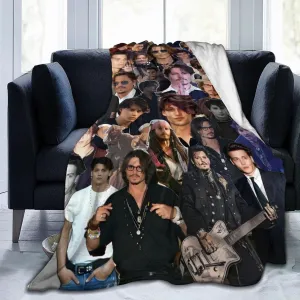 Johnny Depp Blanket Flannel Fleece Printed Throw Blankets Ultra Soft Micro Warm Blanket for All Season Bedding Chair Sofa Couch Bed 50"x40"