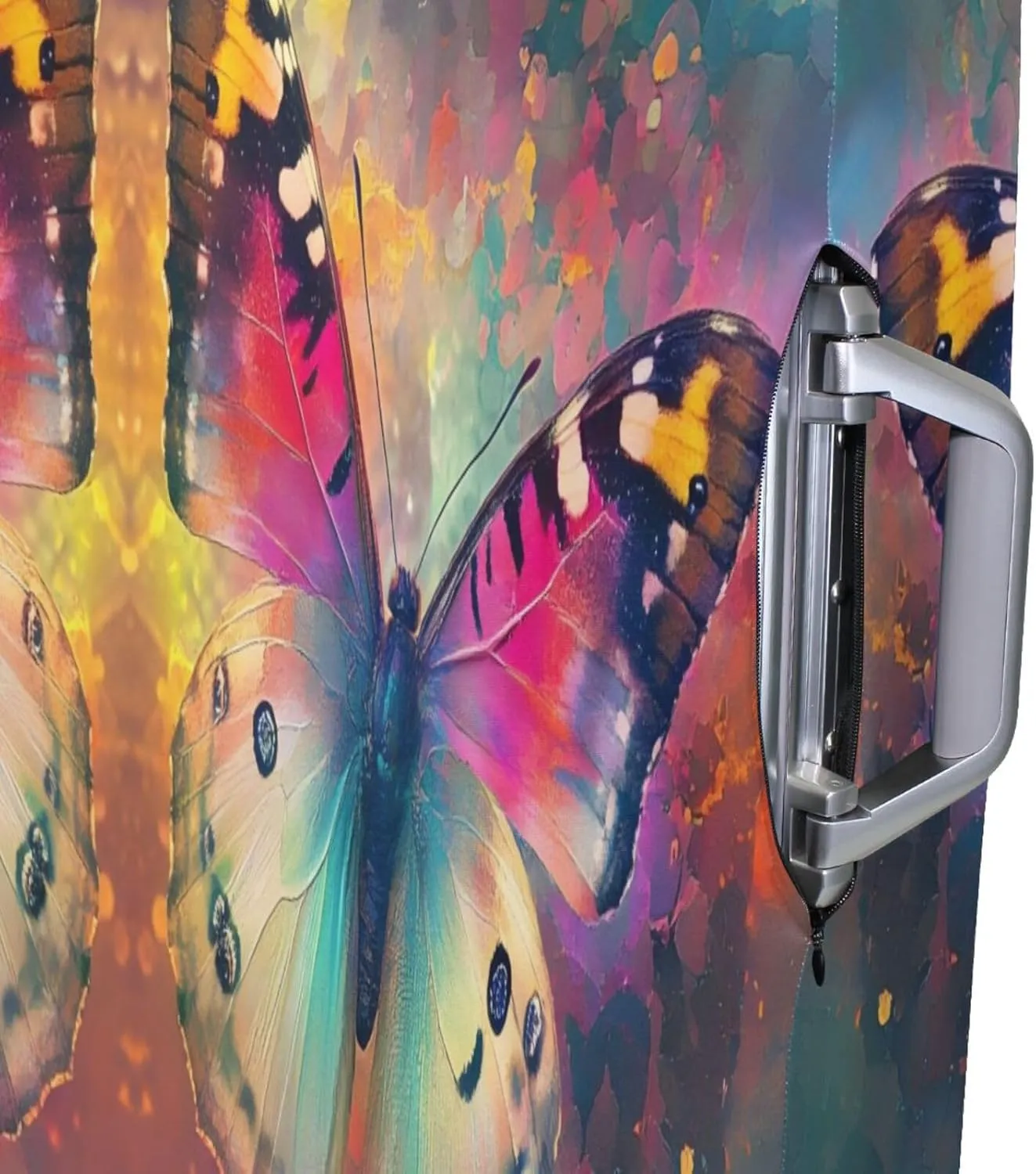 Joisal Butterflies Colors Luggage Cover Protector Tsa Approved Fit 18-32 Inch Luggage, Luggage Accessories