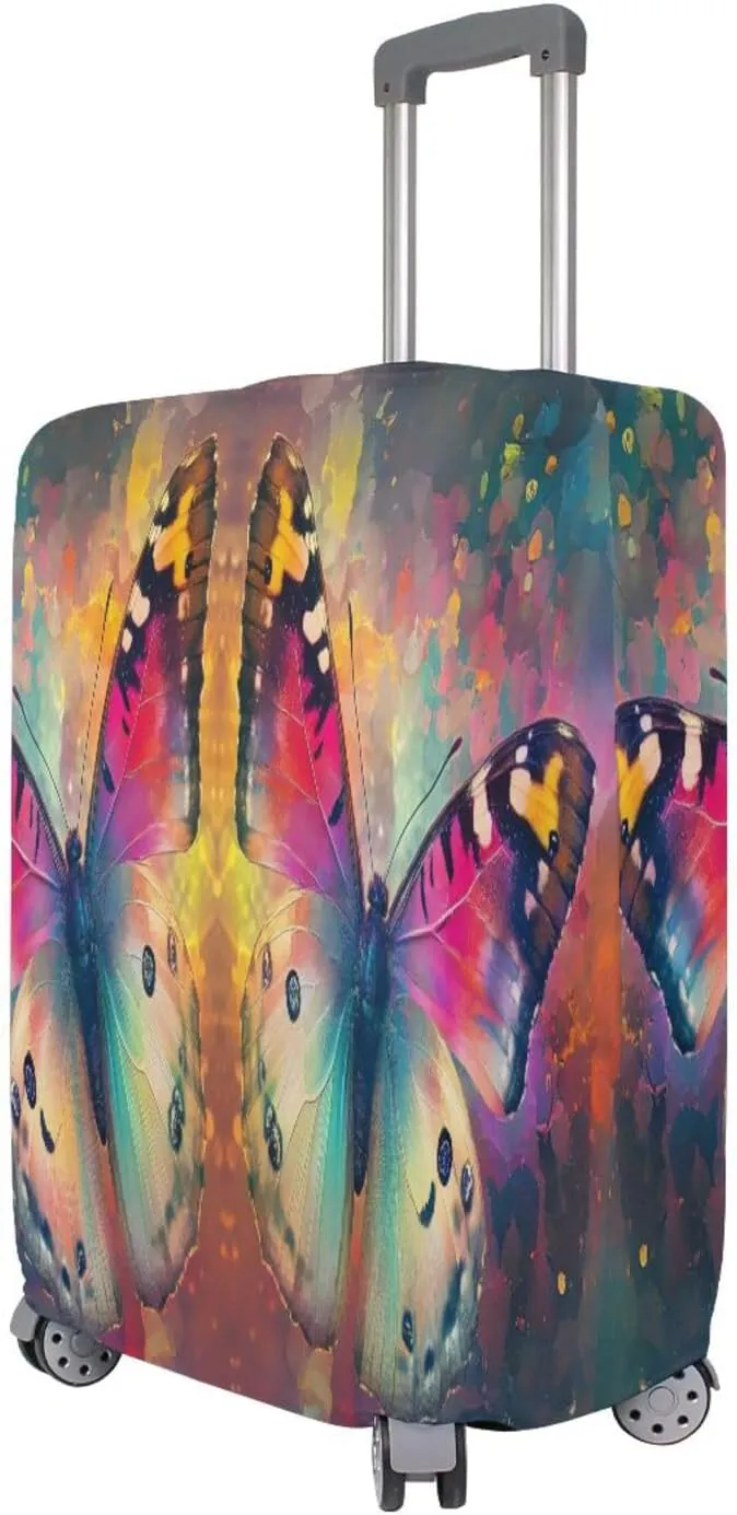 Joisal Butterflies Colors Luggage Cover Protector Tsa Approved Fit 18-32 Inch Luggage, Luggage Accessories