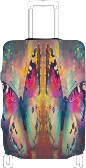 Joisal Butterflies Colors Luggage Cover Protector Tsa Approved Fit 18-32 Inch Luggage, Luggage Accessories