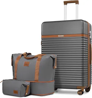 Joyway 28 Inch Checked Large Luggage with Spinner Wheels, Hardside ABS Suitcase with TSA Lock, Rolling Travel for Men Women