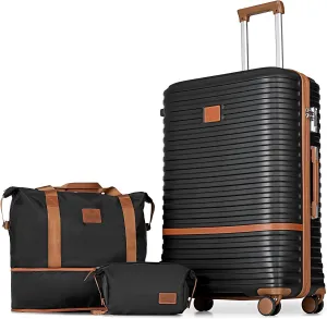 Joyway 28 Inch Large Luggage Hardside Suitcase with Spinner Wheel, Lightweight 3 Piece Suitcase Set with TSA Lock