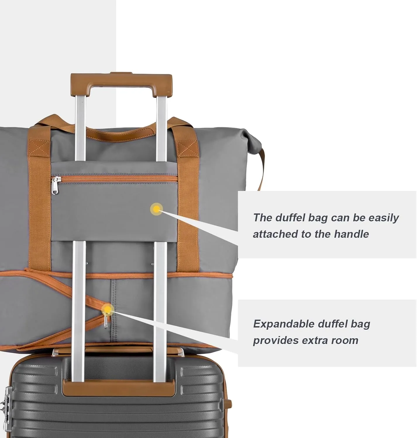 Joyway 28 Inch Large Luggage Hardside Suitcase with Spinner Wheel, Lightweight 3 Piece Suitcase Set with TSA Lock(Grey)