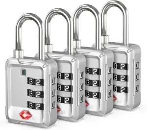 Joyway Luggage Locks TSA Approved, Travel Lock with Zinc Alloy Body, Open Alert, Easy Read Dials, for Travel Suitcase, Bag, Backpack, Tent, Fence, Lockers