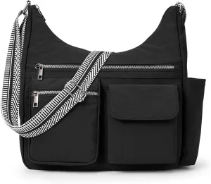 KALIDI Nylon Crossbody Bags for Women Trendy Cross Body Purse with Multiple Pockets For Ladies Casual Work Travel