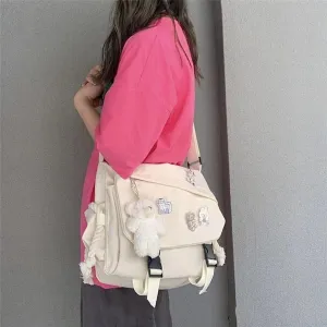 Kawaii Backpack with Kawaii Stuffs Messenger Bag Japanese Harajuku Crossbody Bags for Women