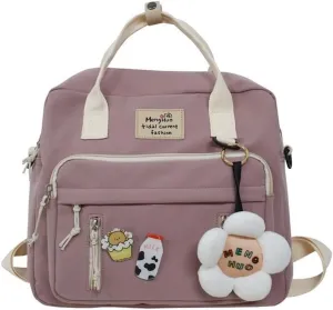 Kawaii Crossbody Bag with Pins and Plushies Cute Kawaii Messenger Bag Casual Daypack Shoulder Tote Bags Handbag