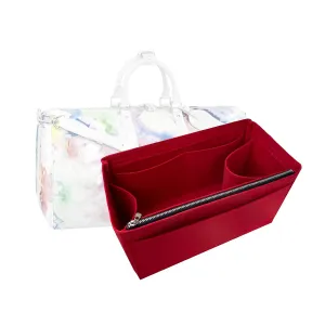 Keepall Bag Organizer for Lv Keepall 50 Insert Keepall 45 Organizer Base Shaper Handmade 3mm Premium Wool Felt Snug Sturdy (Keepall 45, Geyser Blue)