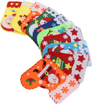 KESYOO 10Sets Christmas Stocking Bags Felt Craft Kits for Mixed Styles for Handmade Ornaments Fun Arts and Crafts Activities for Boys for Holiday Celebrations