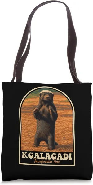 Kgalagadi Honey Badger Vintage Safari Travel Art Tote Bag