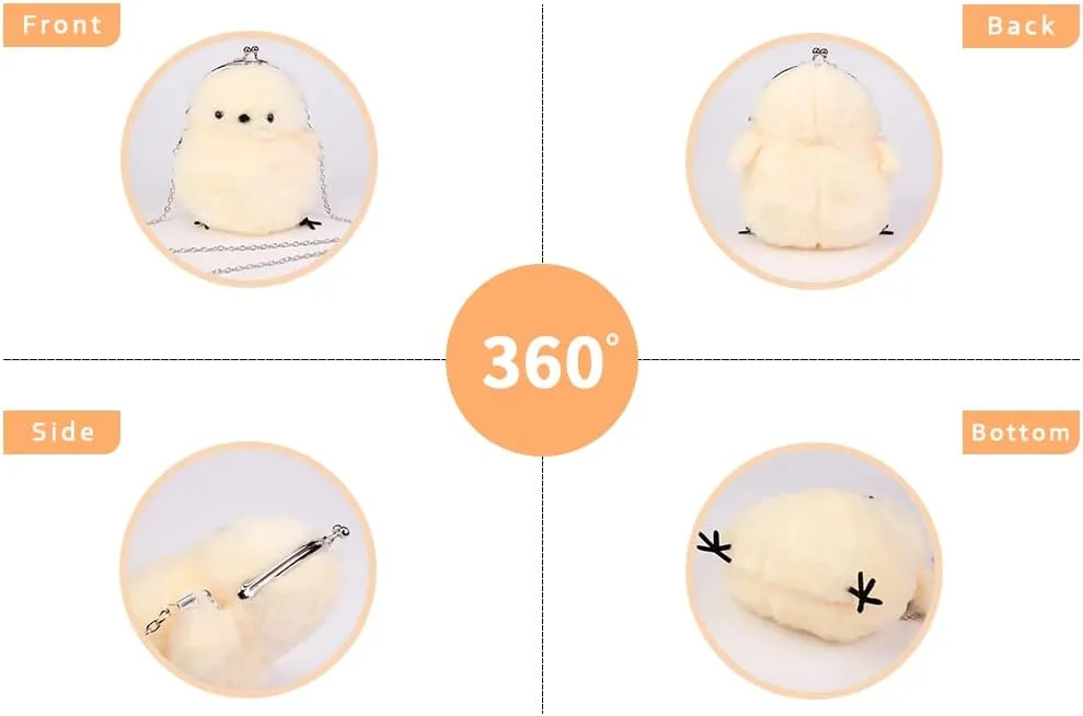 Kids Girls Pluse Cute Crossbody bag,Small Plush Kawaii Animal Handbag Purse for Women