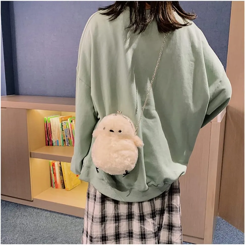 Kids Girls Pluse Cute Crossbody bag,Small Plush Kawaii Animal Handbag Purse for Women