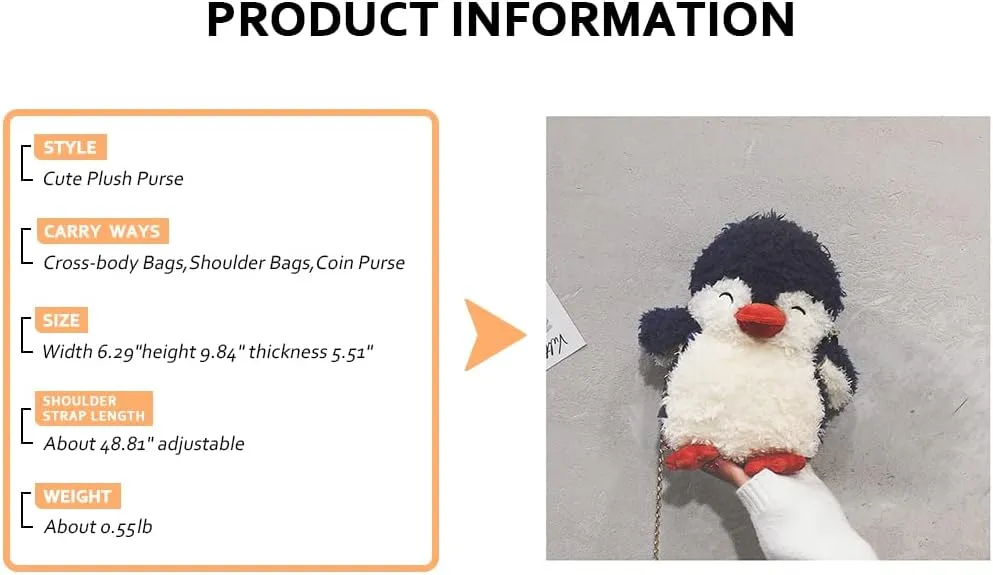 Kids Girls Pluse Cute Crossbody bag,Small Plush Kawaii Animal Handbag Purse for Women