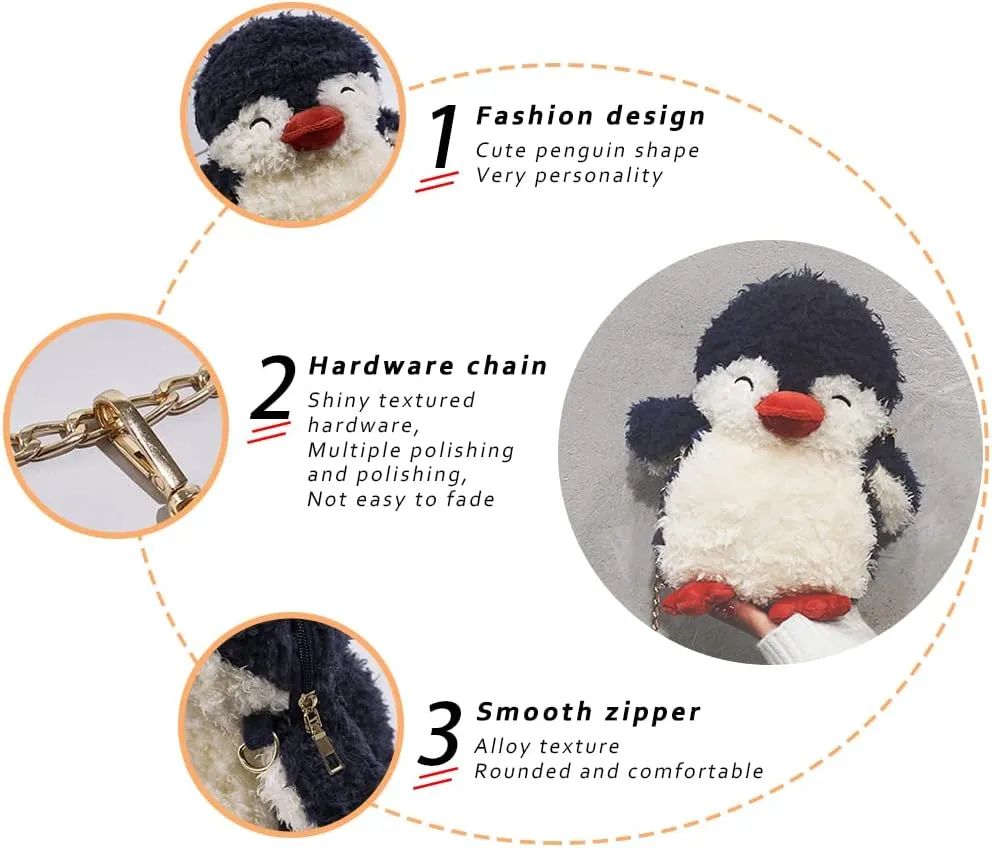 Kids Girls Pluse Cute Crossbody bag,Small Plush Kawaii Animal Handbag Purse for Women