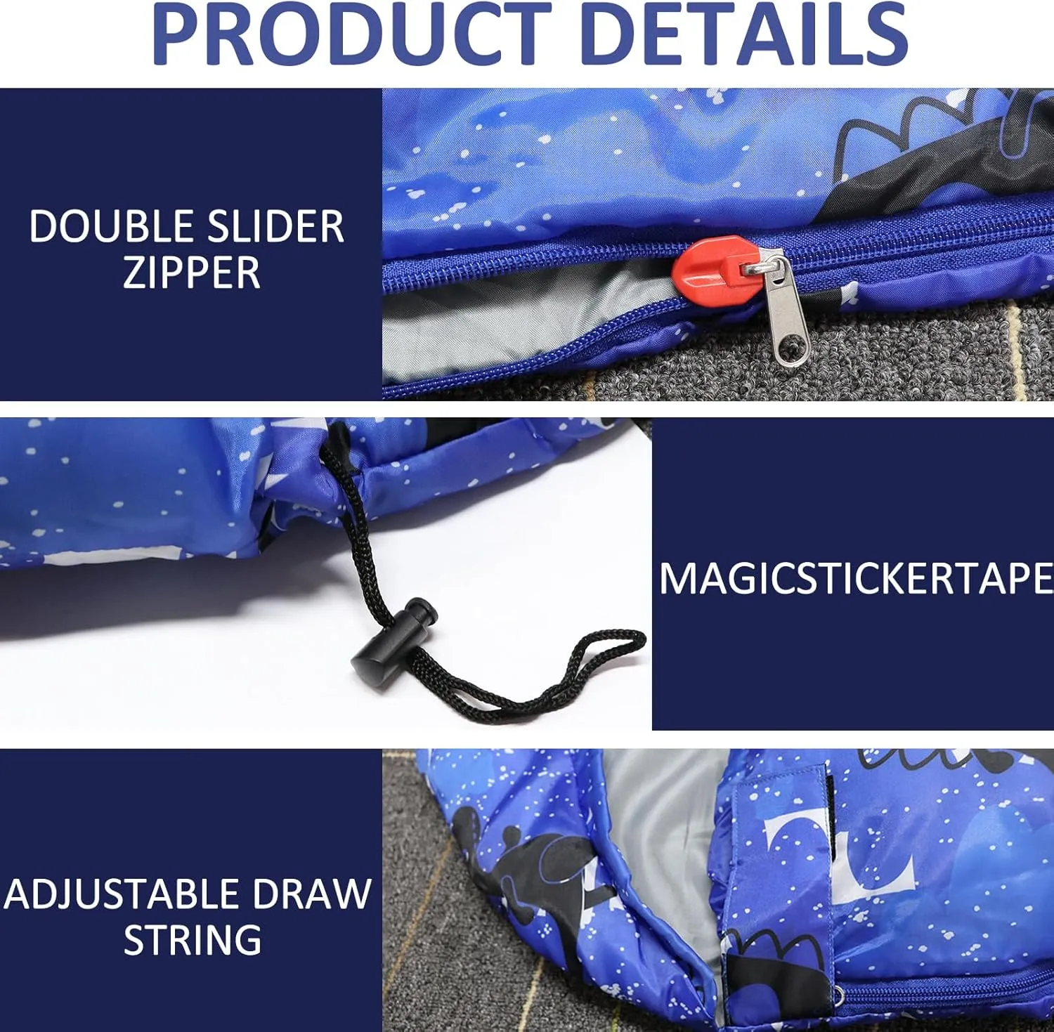 Kids Sleeping Bags - Camping Sleeping Bags with Carry Bag - Compact Sleeping Bag for Hiking, Backpacking 3 Season Warm & Cool Weather, Lightweight Waterproof Outdoor Travel for Boys Girls