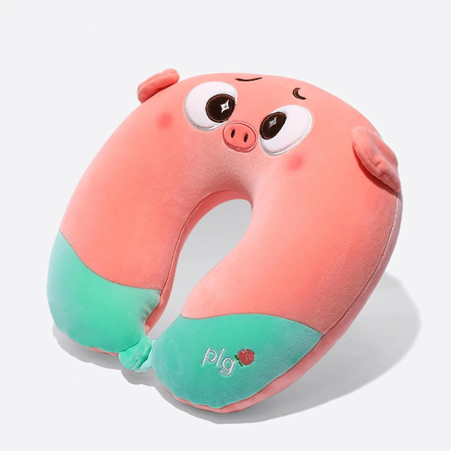 Kids Travel Pillow - 2-in-1 Deformable Kids Neck Pillow with Adorable Animal Design- Pink Pig, Soft U-Shaped Pillow for Traveling, Airplanes, Cars, Comfy Sleep and Play, Relaxing