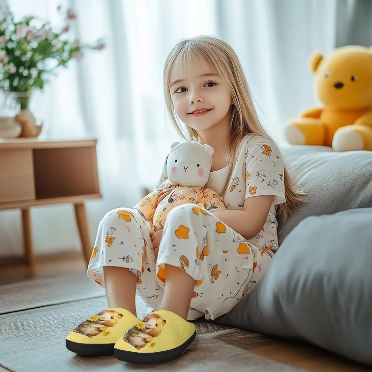 Kids Warm Slippers Non-slip Home Slippers for Boys Girls