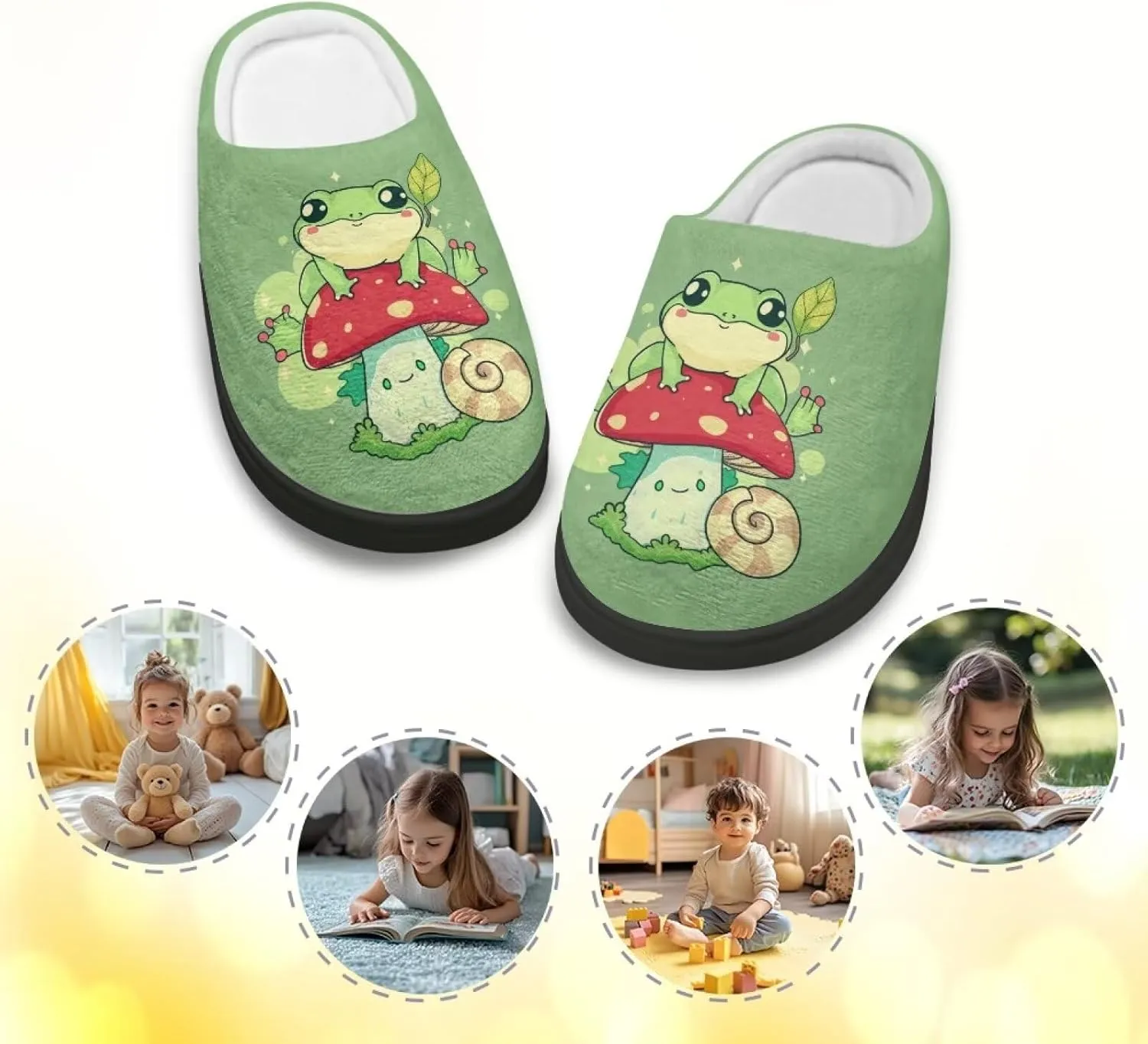 Kids Warm Slippers Non-slip Home Slippers for Boys Girls