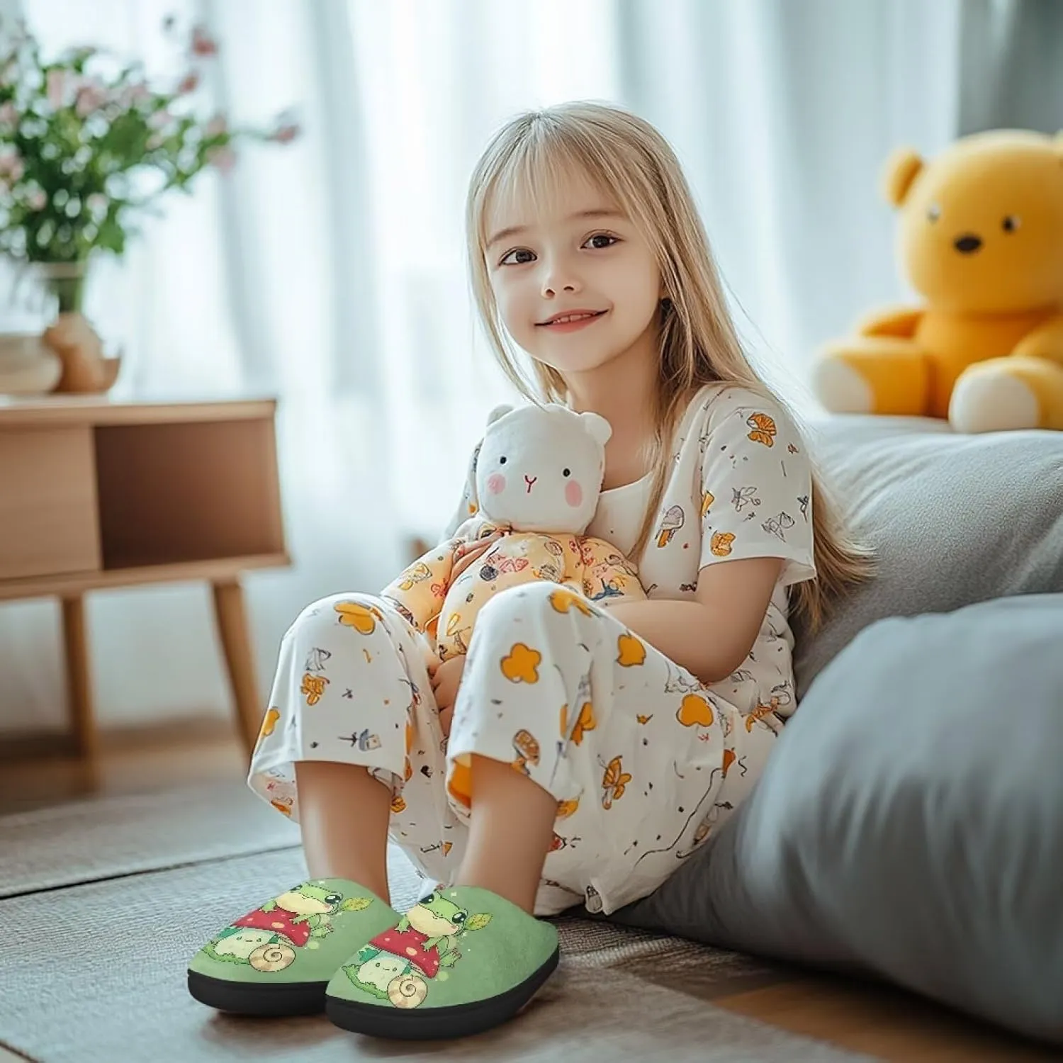 Kids Warm Slippers Non-slip Home Slippers for Boys Girls