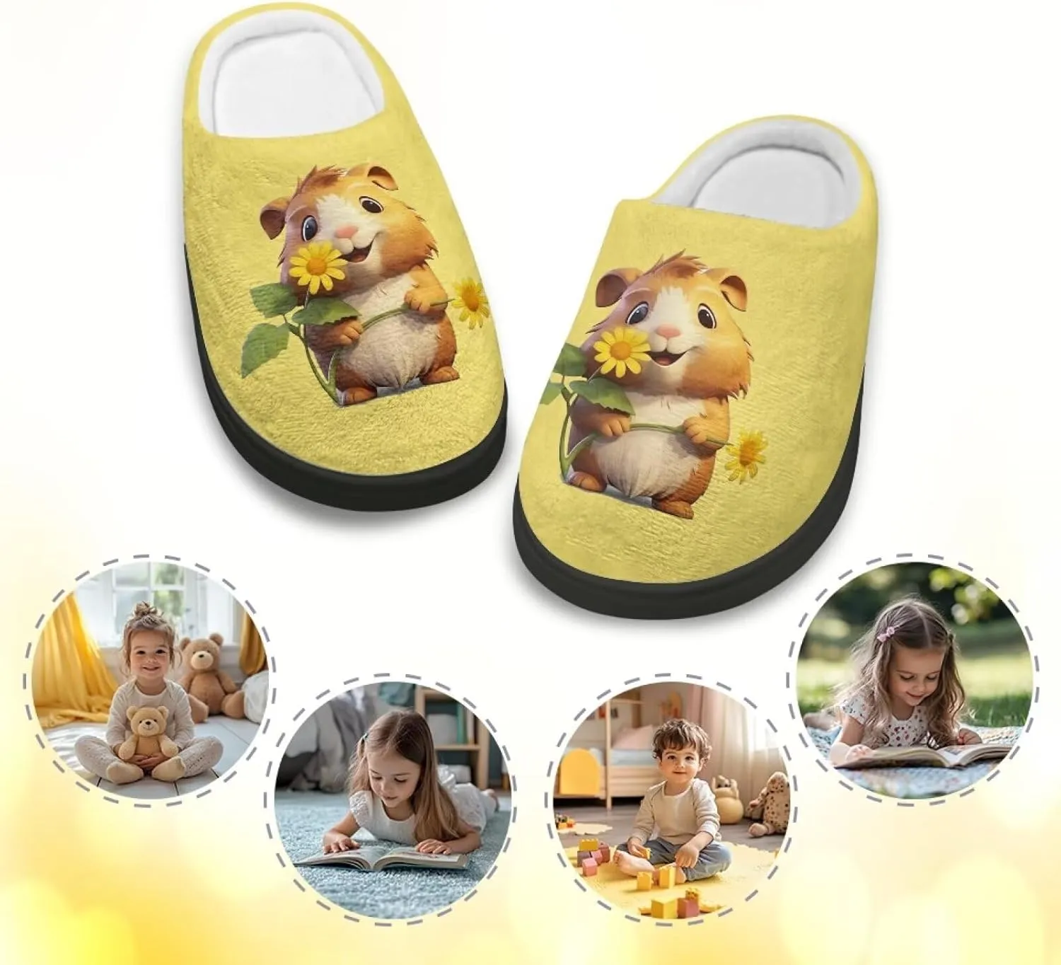 Kids Warm Slippers Non-slip Home Slippers for Boys Girls