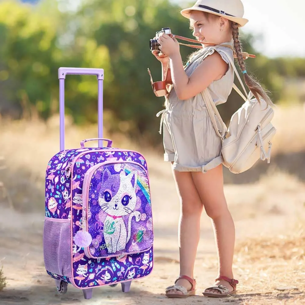 KLFVB Kids Luggage for Boys Girls, Cute Rolling Wheels Suitcase for Toddler, Children Travel Carry on Suitcase