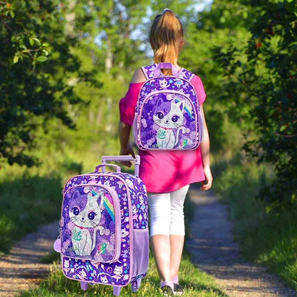 KLFVB Kids Luggage for Boys Girls, Cute Rolling Wheels Suitcase for Toddler, Children Travel Carry on Suitcase