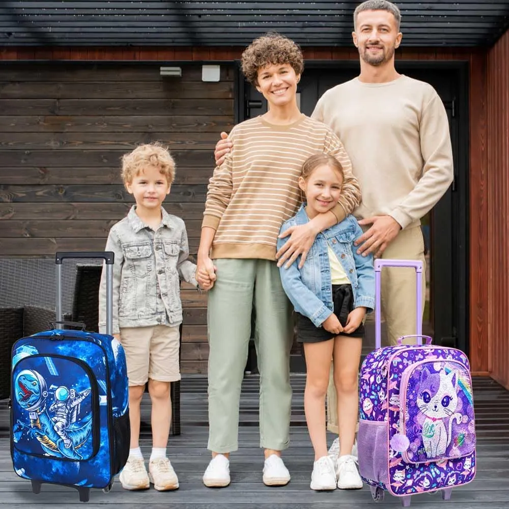 KLFVB Kids Luggage for Boys Girls, Cute Rolling Wheels Suitcase for Toddler, Children Travel Carry on Suitcase
