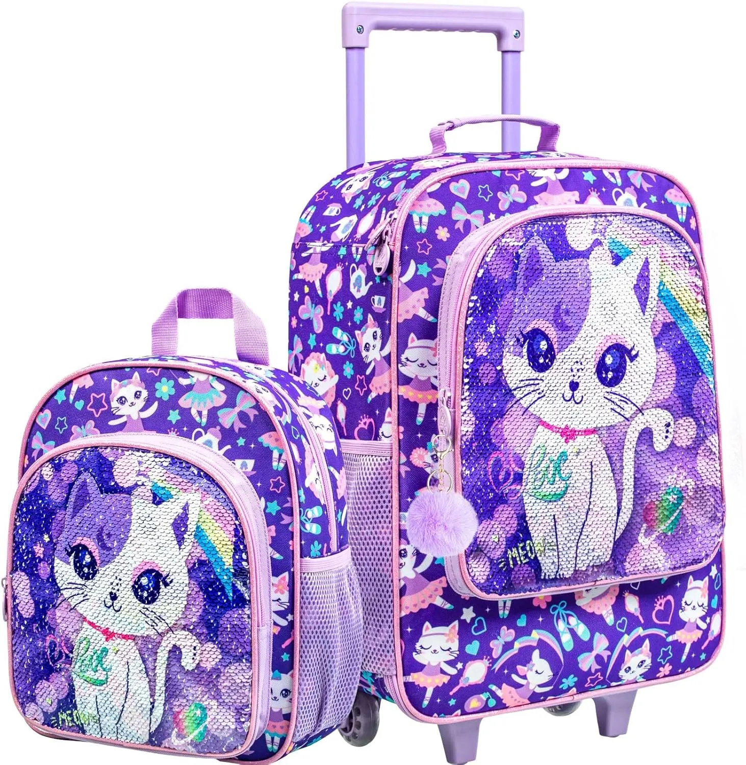 KLFVB Kids Luggage for Boys Girls, Cute Rolling Wheels Suitcase for Toddler, Children Travel Carry on Suitcase