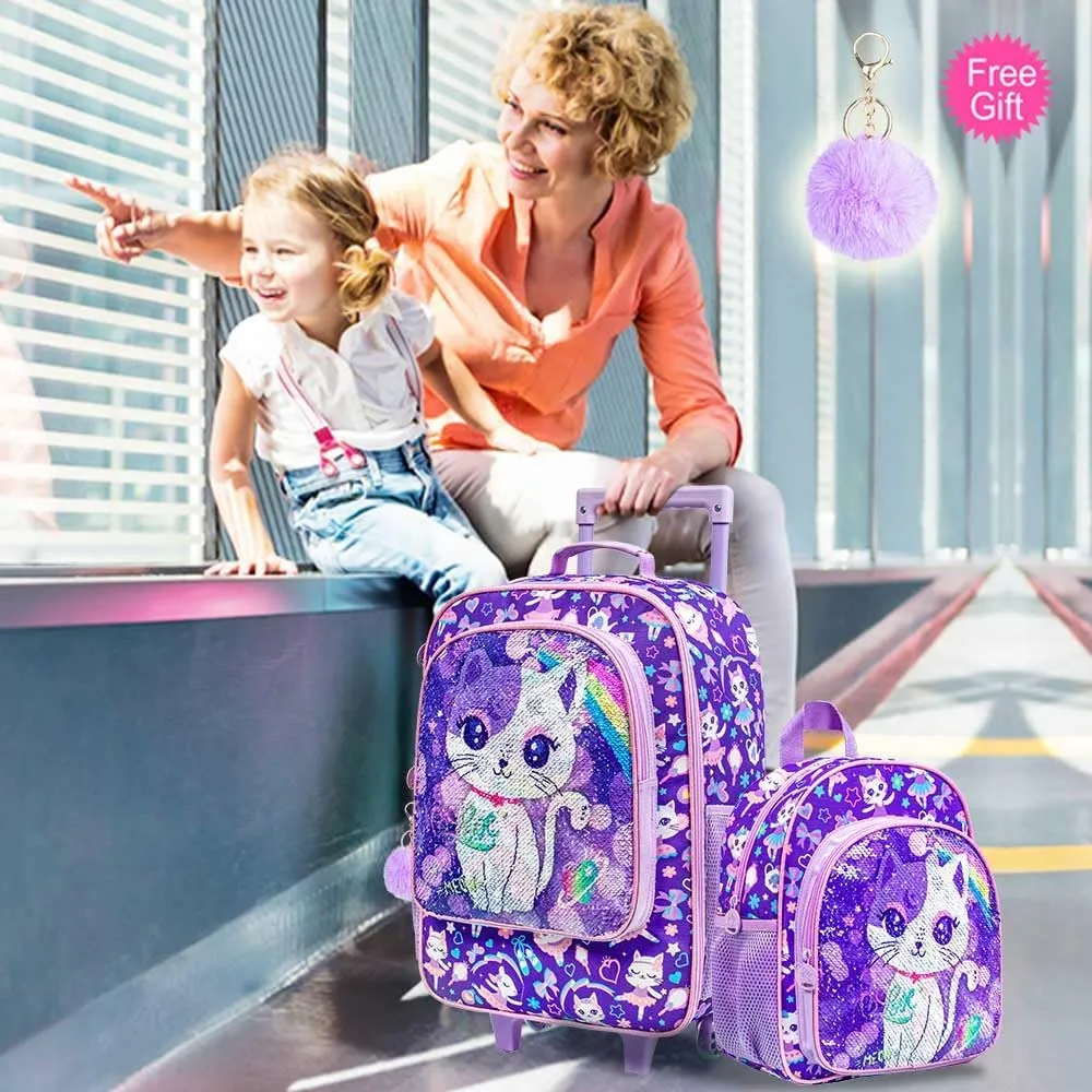 KLFVB Kids Luggage for Boys Girls, Cute Rolling Wheels Suitcase for Toddler, Children Travel Carry on Suitcase