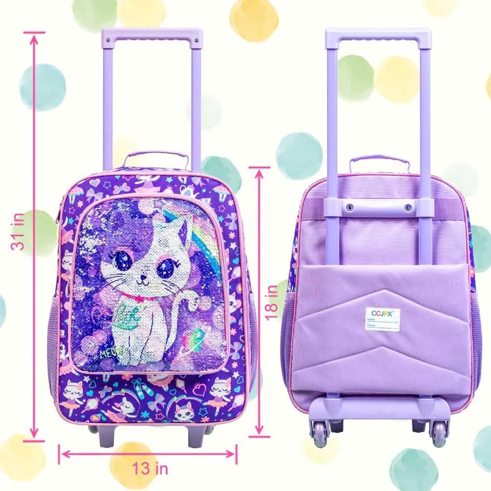 KLFVB Kids Luggage for Boys Girls, Cute Rolling Wheels Suitcase for Toddler, Children Travel Carry on Suitcase