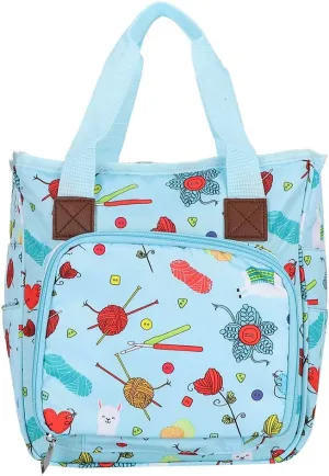Knitting Bag Large Crochet Bag, Knitting Tote Bag, Yarn Storage Organizer Tote Bag, Storage Bag, Dustproof Woolen Clothing Container Multifunction Clothes (Cartoon Handbag)