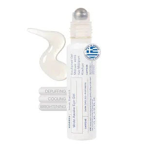 KORRES Greek Yoghurt Wide Awake Eye Gel Serum with Hyaluronic Acid and Caffeine for Dark Circles, Puffy Eyes and Under Eye Bags, Roller Massage Ball Applicator, Brightening and Hydrating, 0.51 fl oz
