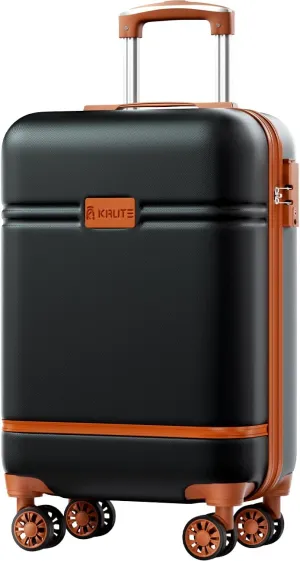 Krute Carry On Luggage 22x14x9 Airline Approved Hard Shell Suitcases with Wheels 20in PC ABS TSA Approved Carry On Suitcase