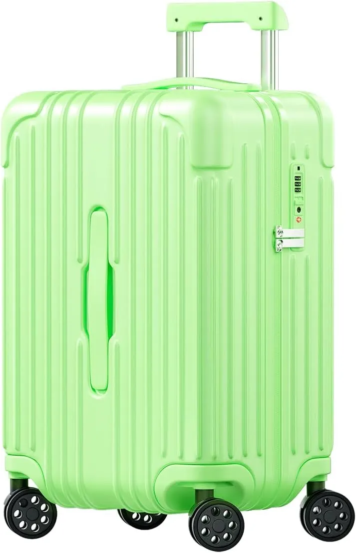 Krute Carry on Luggage PC ABS Suitcases with Double Spinner Wheels 22x14x9 Airline Approved Luggage with TSA Lock 20 Inch (AppleGreen