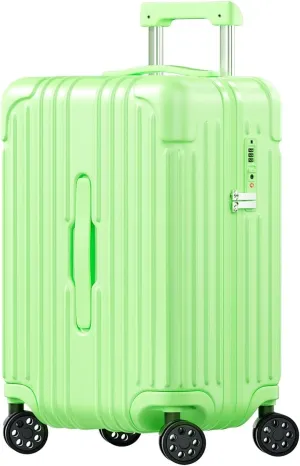 Krute Carry on Luggage PC ABS Suitcases with Double Spinner Wheels 22x14x9 Airline Approved Luggage with TSA Lock 20 Inch (AppleGreen